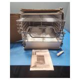 Metal sliding storage shelves for kitchen