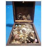 Box of assorted costume jewelry