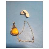 Sterling silver bracelet, and pendant