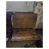 2 older school desks