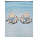 Clear glass candle holders