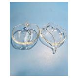 Apple condiment dish, and clear glass tulip dish