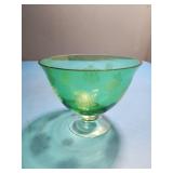 Green snowflake glass