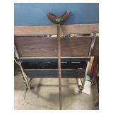 Antique wooden walking crutch