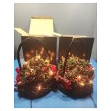 Lighted Christmas basket