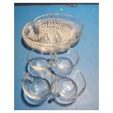 Set of 4 federal glass 1950s homestead pattern