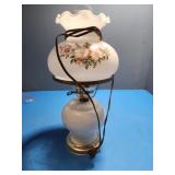 3 way milk glass hurricane lamp