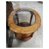 Oval glass top table
