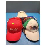 Budweiser and other advertising hats