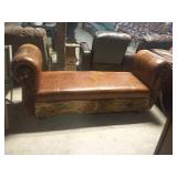 Chase Lounge with cowhide