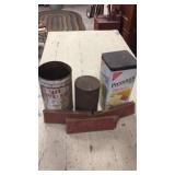 Vinatge cracker can and other vintage items