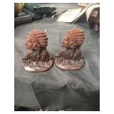 Cast iron Indian bookends
