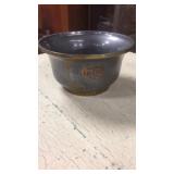 Heavy pewter oriental dish