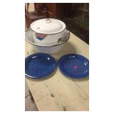 Four pieces of granite ware