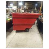 Large red roll around dumpster