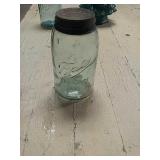 Ball jar with a letter V