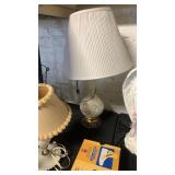 Hand painted floral glass lamp