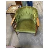 Antique green sofa chair and