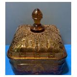 Candy glass dish with bees on it