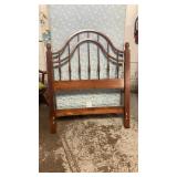Wood Head Board, Metal frame with box spring and