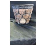 Hand painted and hand crafted plant pot from