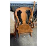 Wooden wide rocker chair