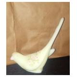 Hand painted Fenton custard glass bird