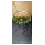 Green glass bowl