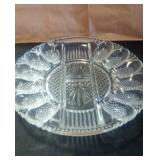 Glass egg serving plate