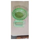 Green glass bowls