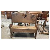 Vintage wood doll bench