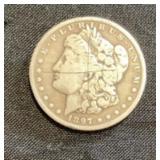 1897 Morgan silver dollar