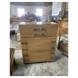 Wooden dresser with gold handles