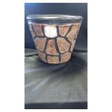 Hand painted and hand crafted plant pot from
