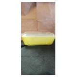 Yellow Pyrex dish