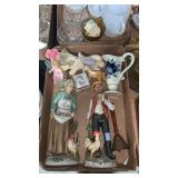 Glass figurines and pitcher