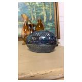 Vtg TIARA Exclusives Blue Iridescent Cut Glass 2