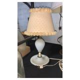 Vintage white milk glass lamp