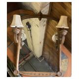 Antique mirror w/ lamps