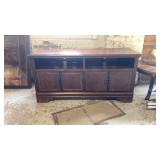 Antique wood entertainment center