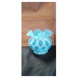 Blue fitton glass dish