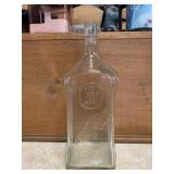 Vintage W&A Gilbey Square Frosted Glass Embossed