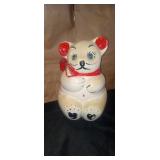 Pottery clay cookie jar bear