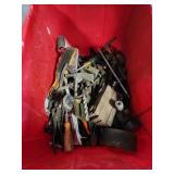 Tote with assorted tools