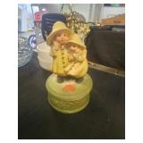 Vintage Japan ceramic rotating music box figurine