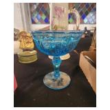 Vintage blue indiana glass candy dish