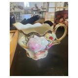 Teal ceramic rose bowl