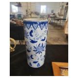 Swedish blue and white ceramic vase
