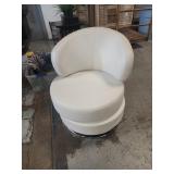 White modern accent swivel chair
