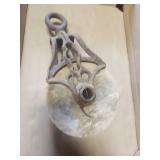Metal and wooden pully